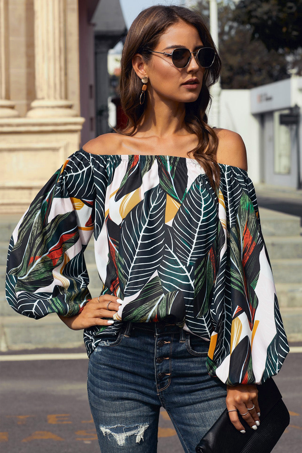 Lea Off-Shoulder Balloon Sleeve Top