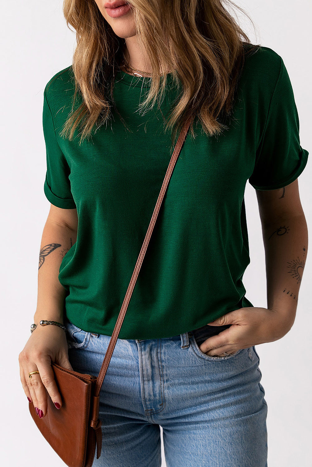 Jaylene Classic Cuffed Short Sleeve Tee