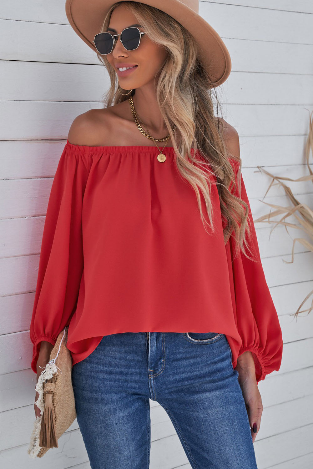 Lea Off-Shoulder Balloon Sleeve Top