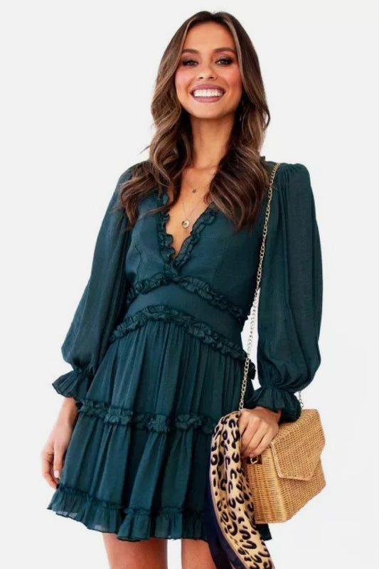 Rebecca Ruffle Detailing Dress