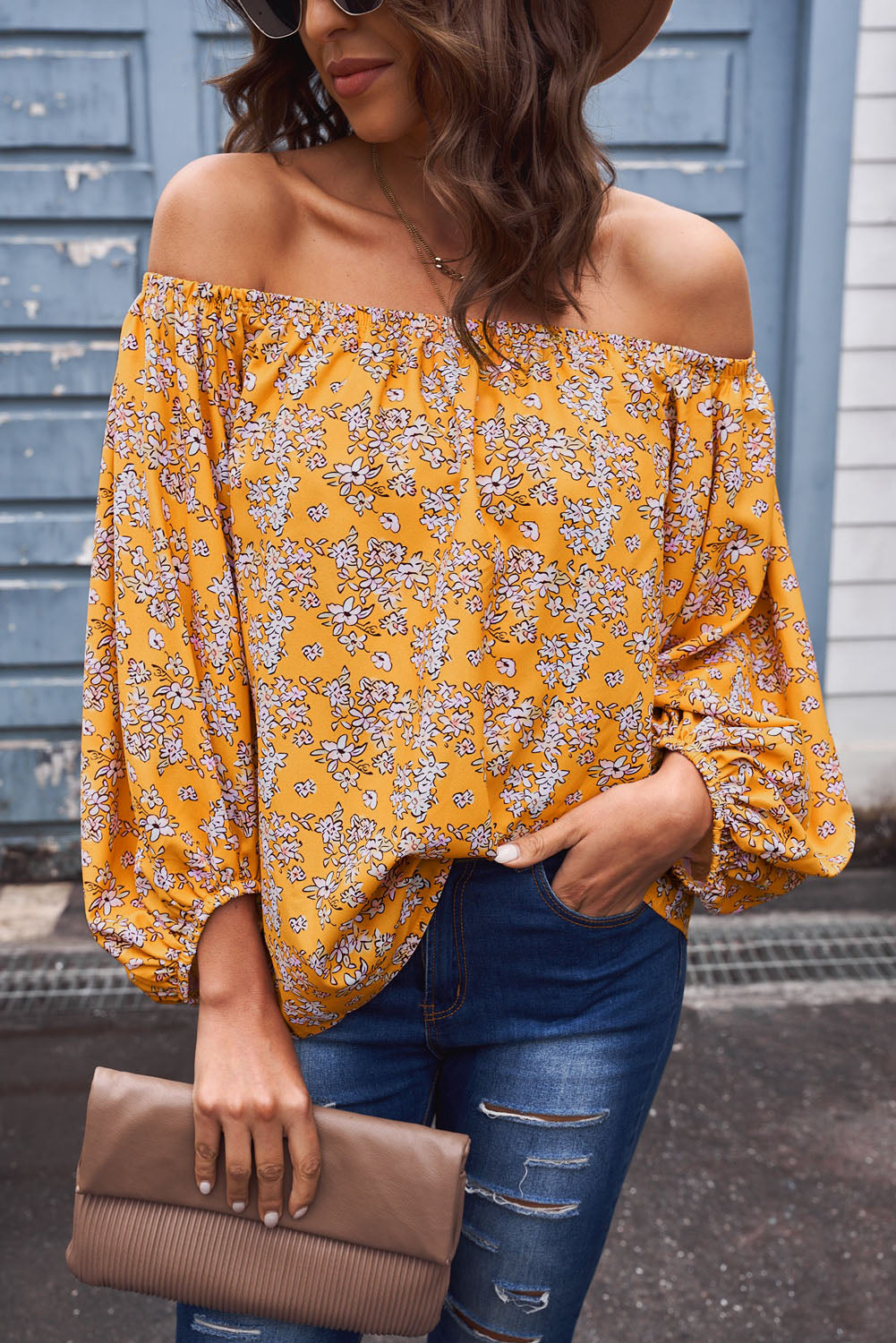 Lea Off-Shoulder Balloon Sleeve Top