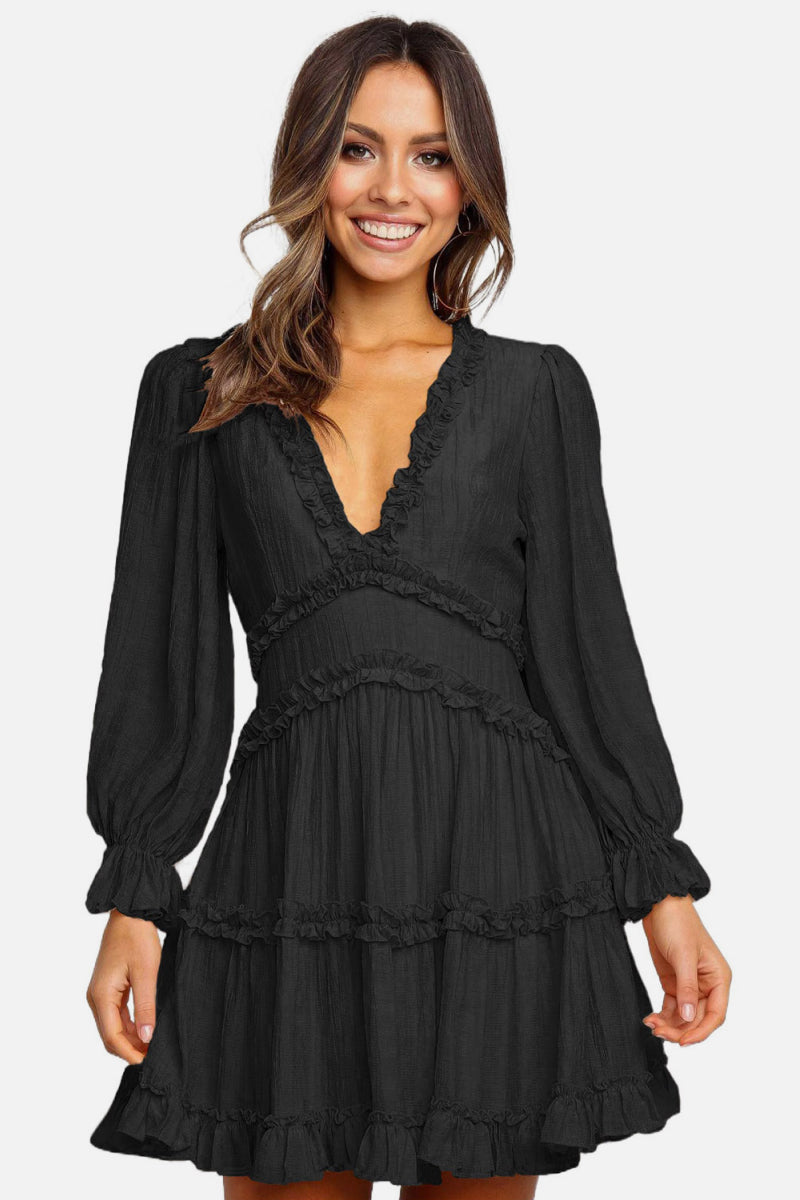 Rebecca Ruffle Detailing Dress