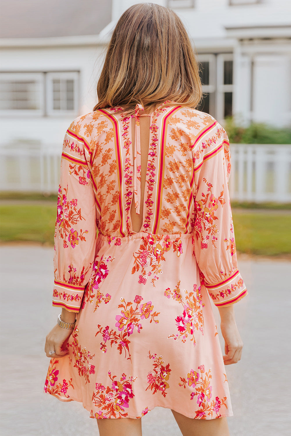 Kara Floral Tassel Tie Dress