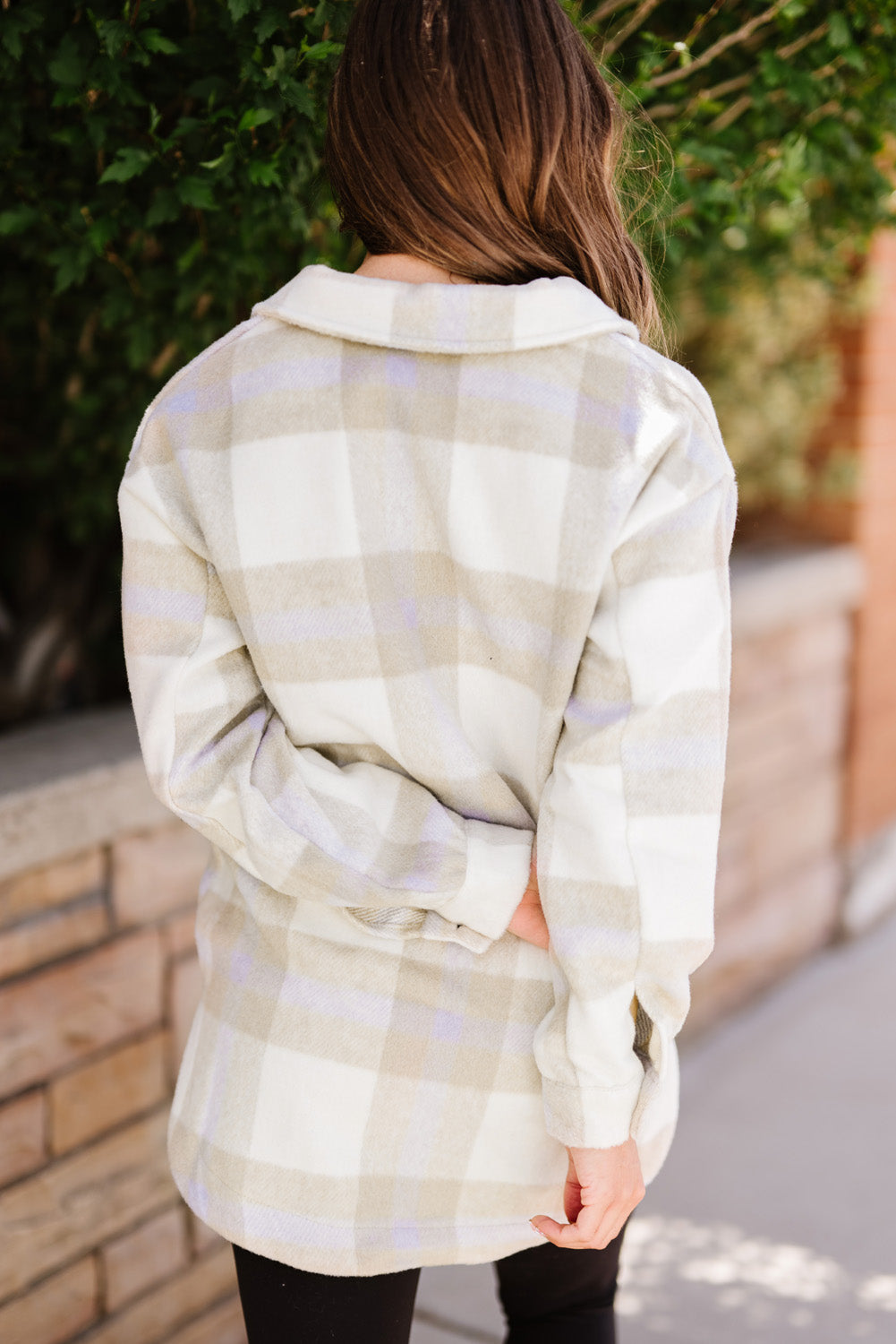 Briella Plaid Dropped Shoulder Pocket Shacket