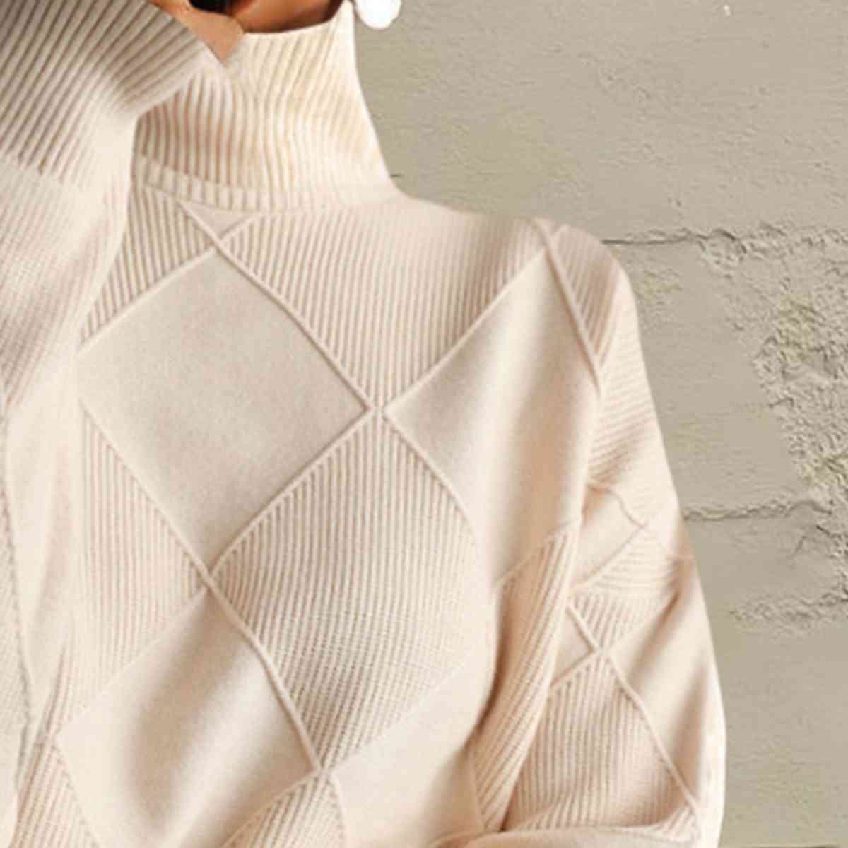 Ebony Geometric Turtleneck