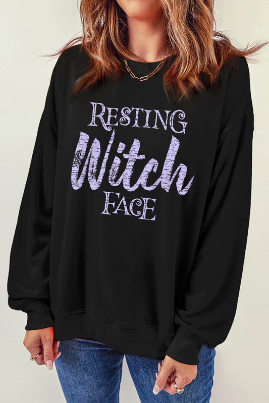 RESTING WITCH FACE Graphic Sweatshirt