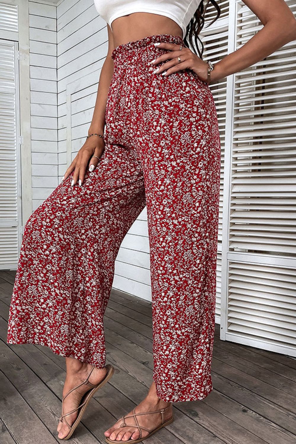 Amaya Floral Paperbag Waist Pants