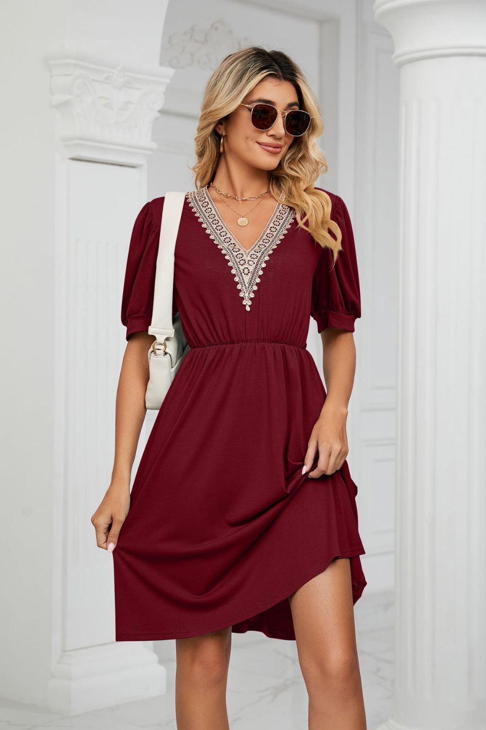 Zayla Puff Sleeve Pocket Dress