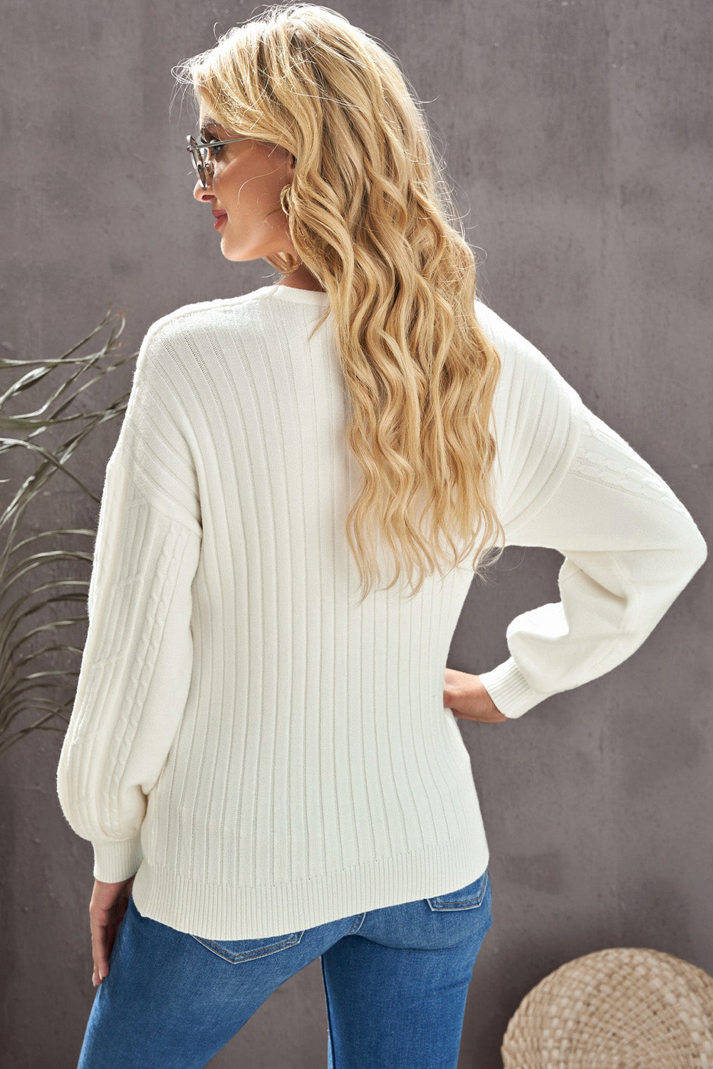 Aiyana Ribbed Puff Sleeve Sweater