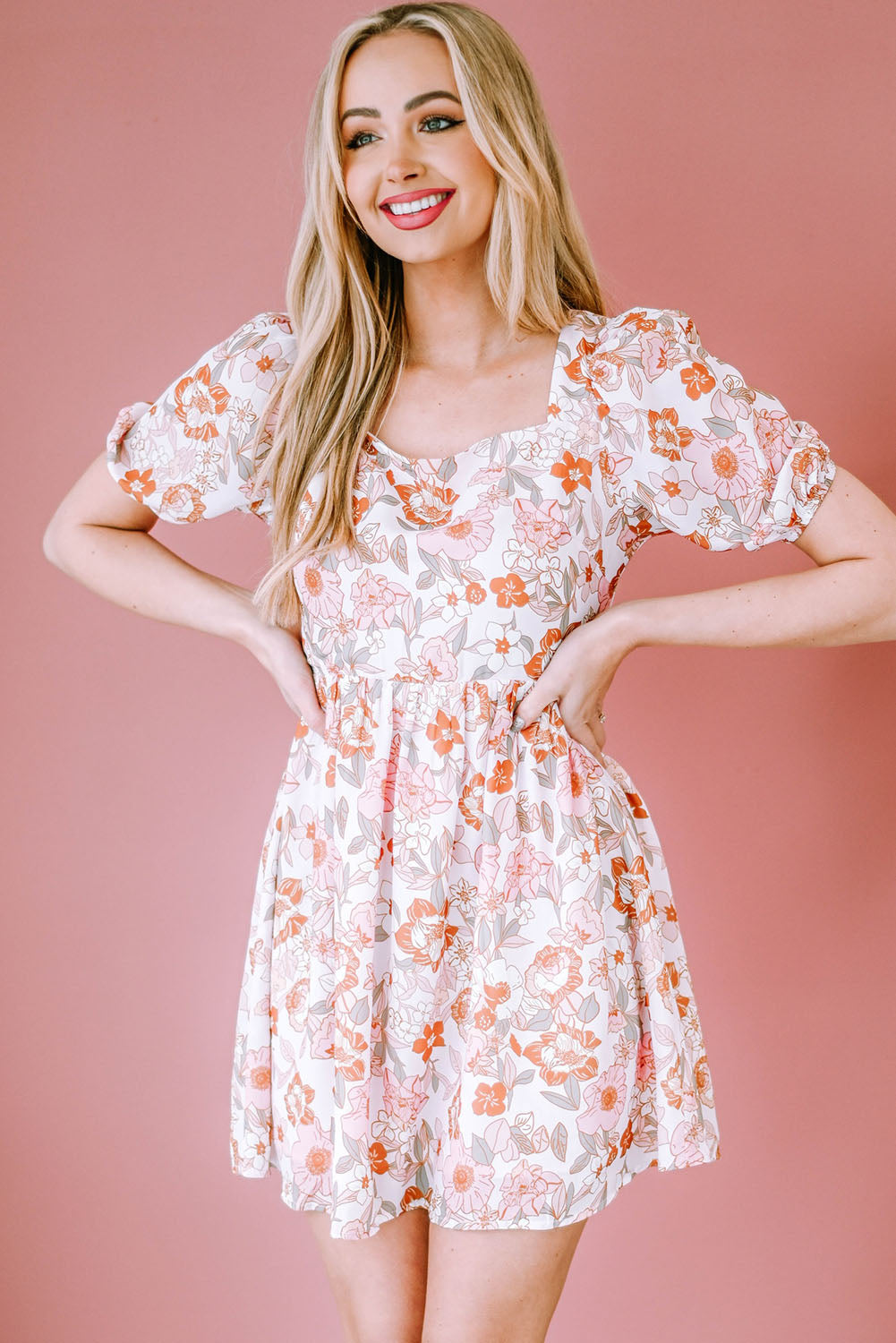 Elora Floral Puff Sleeve Dress