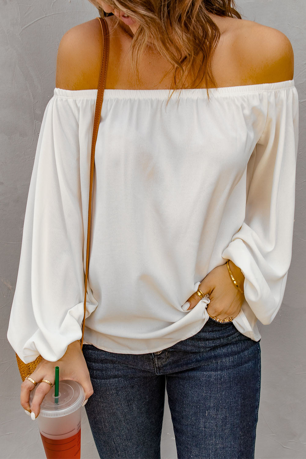 Lea Off-Shoulder Balloon Sleeve Top