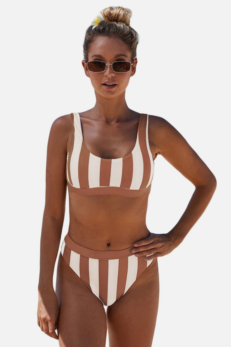 Maryam Striped High Waist Bikini